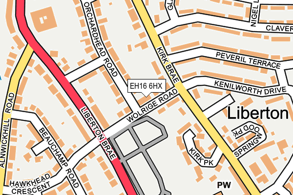 EH16 6HX map - OS OpenMap – Local (Ordnance Survey) EH16 6HX map - OS OpenMap – Local (Ordnance Survey)