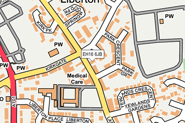 EH16 6JB map - OS OpenMap – Local (Ordnance Survey) EH16 6JB map - OS OpenMap – Local (Ordnance Survey)