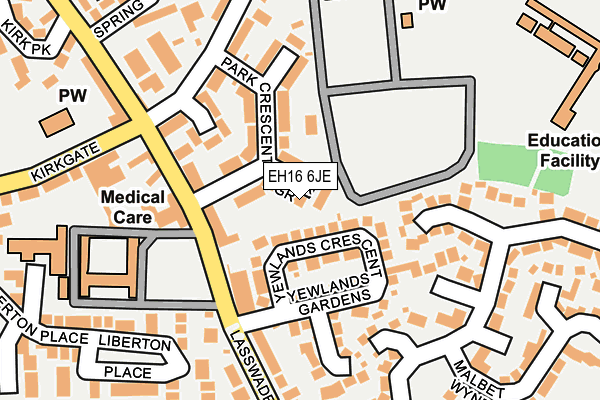 EH16 6JE map - OS OpenMap – Local (Ordnance Survey) EH16 6JE map - OS OpenMap – Local (Ordnance Survey)