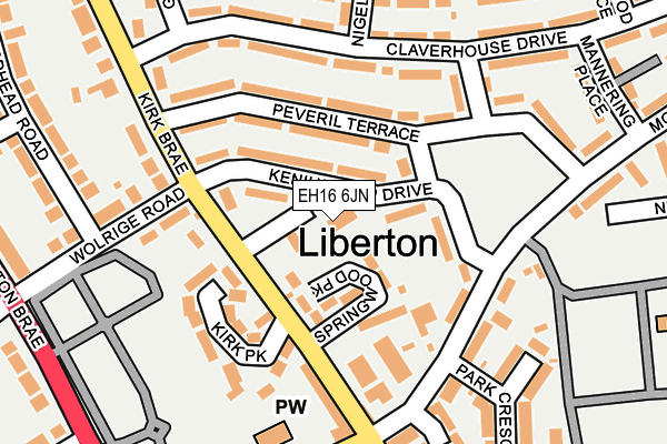 EH16 6JN map - OS OpenMap – Local (Ordnance Survey) EH16 6JN map - OS OpenMap – Local (Ordnance Survey)