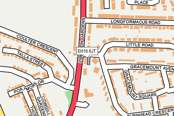 EH16 6JT map - OS OpenMap – Local (Ordnance Survey) EH16 6JT map - OS OpenMap – Local (Ordnance Survey)
