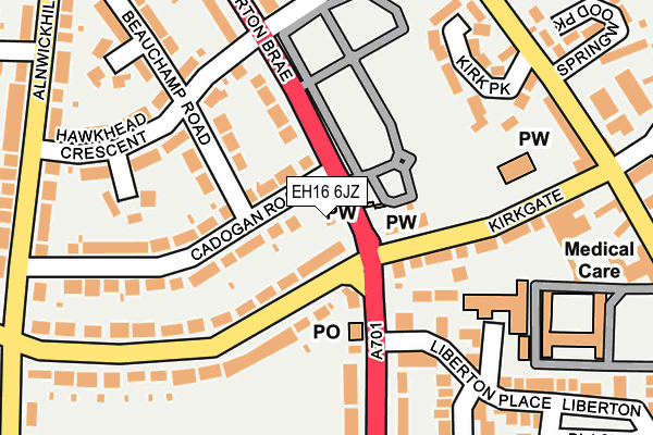 EH16 6JZ map - OS OpenMap – Local (Ordnance Survey) EH16 6JZ map - OS OpenMap – Local (Ordnance Survey)