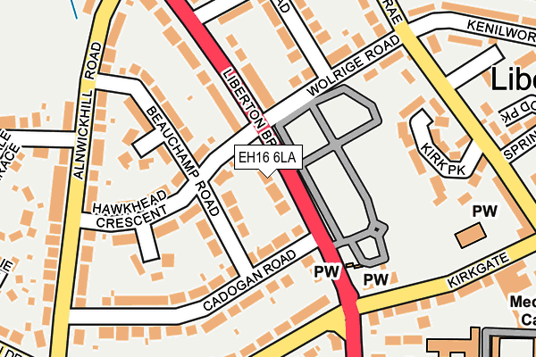 EH16 6LA map - OS OpenMap – Local (Ordnance Survey) EH16 6LA map - OS OpenMap – Local (Ordnance Survey)