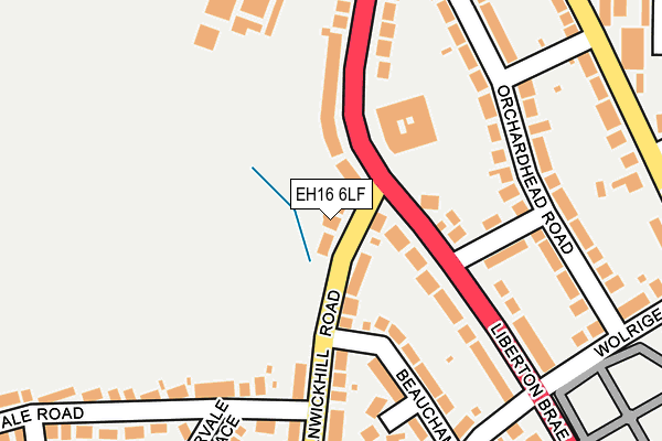 EH16 6LF map - OS OpenMap – Local (Ordnance Survey) EH16 6LF map - OS OpenMap – Local (Ordnance Survey)