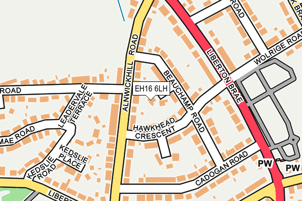 EH16 6LH map - OS OpenMap – Local (Ordnance Survey) EH16 6LH map - OS OpenMap – Local (Ordnance Survey)