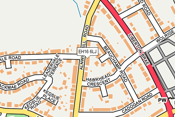 EH16 6LJ map - OS OpenMap – Local (Ordnance Survey) EH16 6LJ map - OS OpenMap – Local (Ordnance Survey)