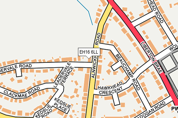EH16 6LL map - OS OpenMap – Local (Ordnance Survey) EH16 6LL map - OS OpenMap – Local (Ordnance Survey)