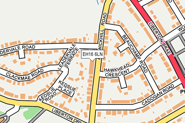 EH16 6LN map - OS OpenMap – Local (Ordnance Survey) EH16 6LN map - OS OpenMap – Local (Ordnance Survey)