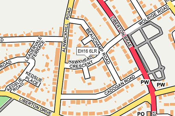 EH16 6LR map - OS OpenMap – Local (Ordnance Survey) EH16 6LR map - OS OpenMap – Local (Ordnance Survey)