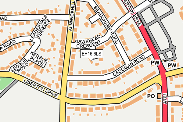 EH16 6LS map - OS OpenMap – Local (Ordnance Survey) EH16 6LS map - OS OpenMap – Local (Ordnance Survey)