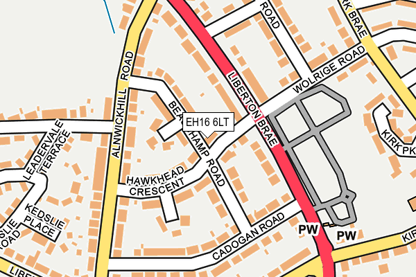 EH16 6LT map - OS OpenMap – Local (Ordnance Survey) EH16 6LT map - OS OpenMap – Local (Ordnance Survey)