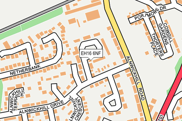 EH16 6NF map - OS OpenMap – Local (Ordnance Survey) EH16 6NF map - OS OpenMap – Local (Ordnance Survey)