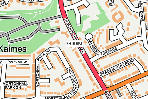 EH16 6PJ map - OS OpenMap – Local (Ordnance Survey) EH16 6PJ map - OS OpenMap – Local (Ordnance Survey)