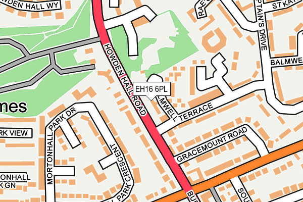 EH16 6PL map - OS OpenMap – Local (Ordnance Survey) EH16 6PL map - OS OpenMap – Local (Ordnance Survey)