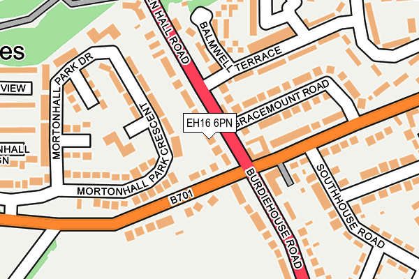 EH16 6PN map - OS OpenMap – Local (Ordnance Survey)