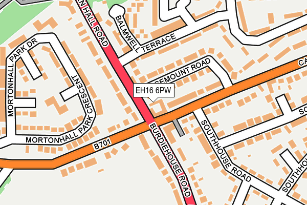 EH16 6PW map - OS OpenMap – Local (Ordnance Survey) EH16 6PW map - OS OpenMap – Local (Ordnance Survey)