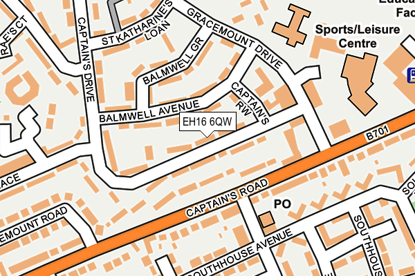 EH16 6QW map - OS OpenMap – Local (Ordnance Survey) EH16 6QW map - OS OpenMap – Local (Ordnance Survey)