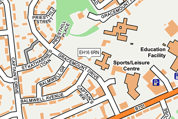 EH16 6RN map - OS OpenMap – Local (Ordnance Survey) EH16 6RN map - OS OpenMap – Local (Ordnance Survey)
