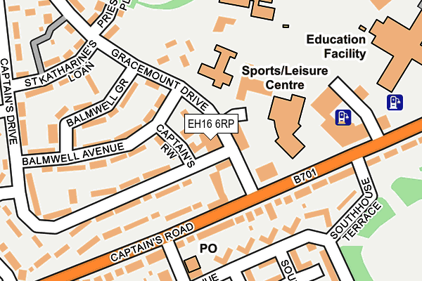EH16 6RP map - OS OpenMap – Local (Ordnance Survey) EH16 6RP map - OS OpenMap – Local (Ordnance Survey)