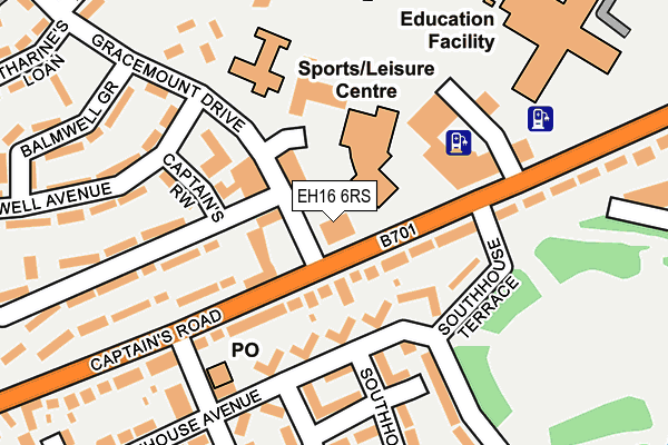 EH16 6RS map - OS OpenMap – Local (Ordnance Survey) EH16 6RS map - OS OpenMap – Local (Ordnance Survey)