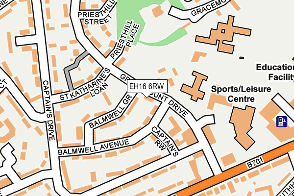 EH16 6RW map - OS OpenMap – Local (Ordnance Survey) EH16 6RW map - OS OpenMap – Local (Ordnance Survey)