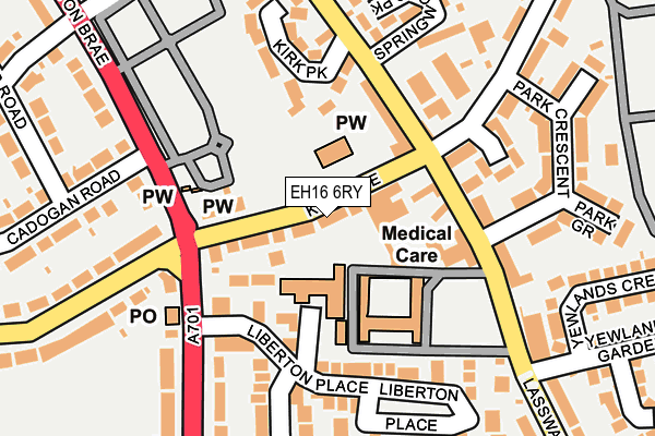 EH16 6RY map - OS OpenMap – Local (Ordnance Survey) EH16 6RY map - OS OpenMap – Local (Ordnance Survey)