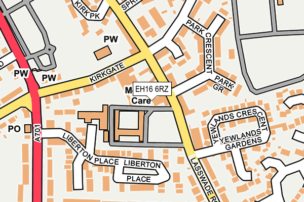 EH16 6RZ map - OS OpenMap – Local (Ordnance Survey) EH16 6RZ map - OS OpenMap – Local (Ordnance Survey)