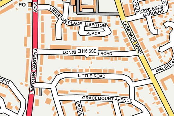 EH16 6SE map - OS OpenMap – Local (Ordnance Survey) EH16 6SE map - OS OpenMap – Local (Ordnance Survey)