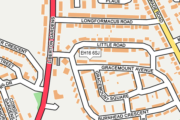 EH16 6SJ map - OS OpenMap – Local (Ordnance Survey) EH16 6SJ map - OS OpenMap – Local (Ordnance Survey)