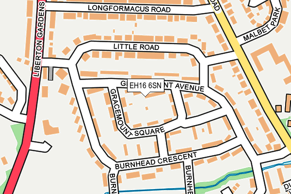 EH16 6SN map - OS OpenMap – Local (Ordnance Survey) EH16 6SN map - OS OpenMap – Local (Ordnance Survey)
