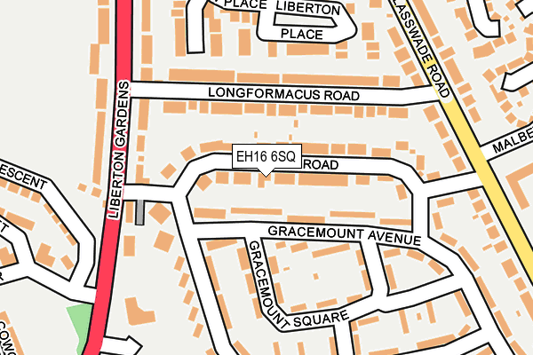 EH16 6SQ map - OS OpenMap – Local (Ordnance Survey) EH16 6SQ map - OS OpenMap – Local (Ordnance Survey)