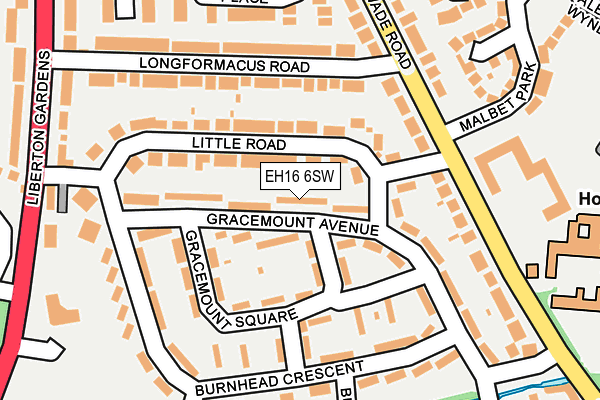 EH16 6SW map - OS OpenMap – Local (Ordnance Survey) EH16 6SW map - OS OpenMap – Local (Ordnance Survey)
