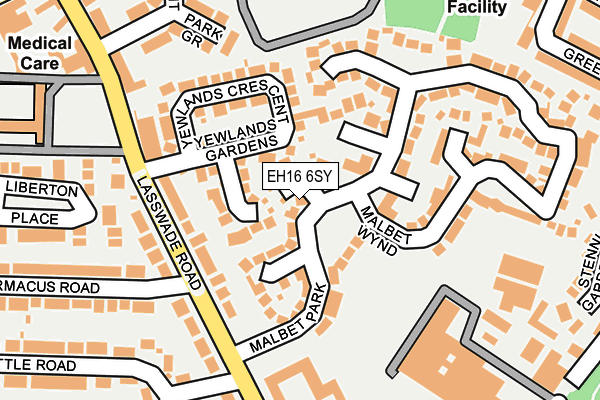 EH16 6SY map - OS OpenMap – Local (Ordnance Survey) EH16 6SY map - OS OpenMap – Local (Ordnance Survey)