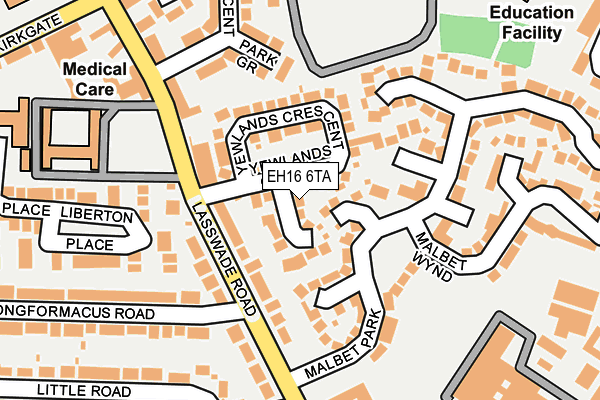 EH16 6TA map - OS OpenMap – Local (Ordnance Survey) EH16 6TA map - OS OpenMap – Local (Ordnance Survey)