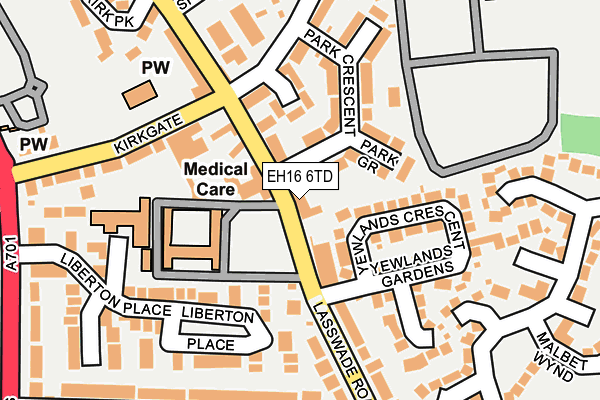 EH16 6TD map - OS OpenMap – Local (Ordnance Survey) EH16 6TD map - OS OpenMap – Local (Ordnance Survey)