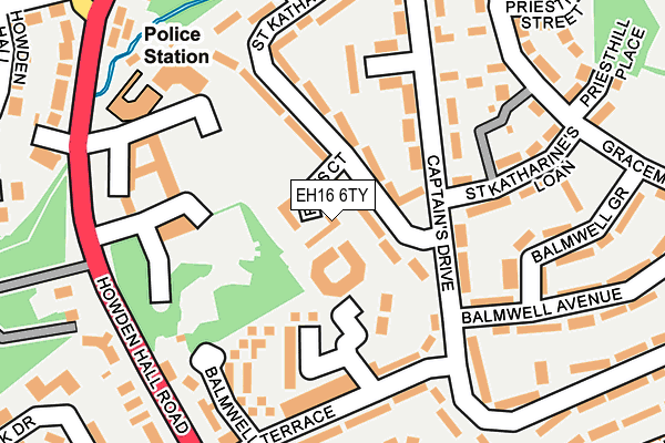 EH16 6TY map - OS OpenMap – Local (Ordnance Survey) EH16 6TY map - OS OpenMap – Local (Ordnance Survey)