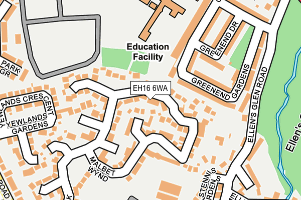 EH16 6WA map - OS OpenMap – Local (Ordnance Survey) EH16 6WA map - OS OpenMap – Local (Ordnance Survey)