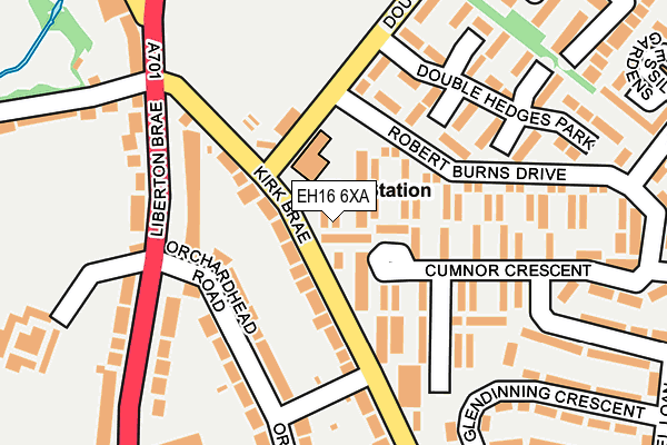 EH16 6XA map - OS OpenMap – Local (Ordnance Survey) EH16 6XA map - OS OpenMap – Local (Ordnance Survey)