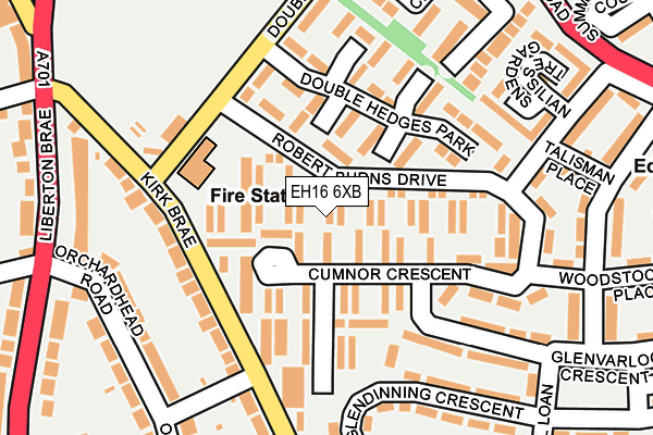 EH16 6XB map - OS OpenMap – Local (Ordnance Survey) EH16 6XB map - OS OpenMap – Local (Ordnance Survey)