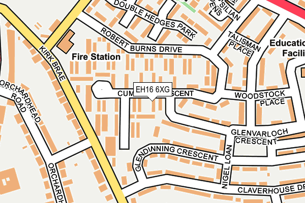 EH16 6XG map - OS OpenMap – Local (Ordnance Survey) EH16 6XG map - OS OpenMap – Local (Ordnance Survey)