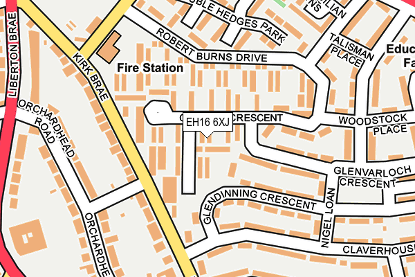 EH16 6XJ map - OS OpenMap – Local (Ordnance Survey) EH16 6XJ map - OS OpenMap – Local (Ordnance Survey)