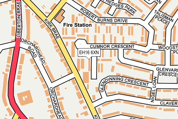 EH16 6XN map - OS OpenMap – Local (Ordnance Survey) EH16 6XN map - OS OpenMap – Local (Ordnance Survey)