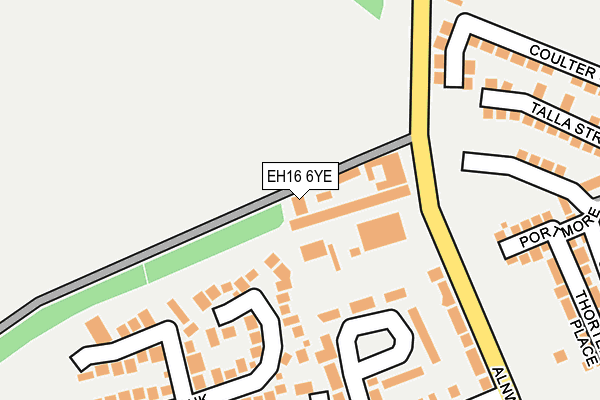 EH16 6YE map - OS OpenMap – Local (Ordnance Survey) EH16 6YE map - OS OpenMap – Local (Ordnance Survey)