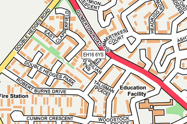 EH16 6YS map - OS OpenMap – Local (Ordnance Survey) EH16 6YS map - OS OpenMap – Local (Ordnance Survey)