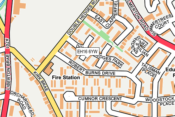 EH16 6YW map - OS OpenMap – Local (Ordnance Survey) EH16 6YW map - OS OpenMap – Local (Ordnance Survey)