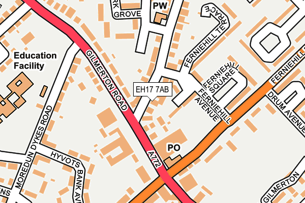 EH17 7AB map - OS OpenMap – Local (Ordnance Survey) EH17 7AB map - OS OpenMap – Local (Ordnance Survey)