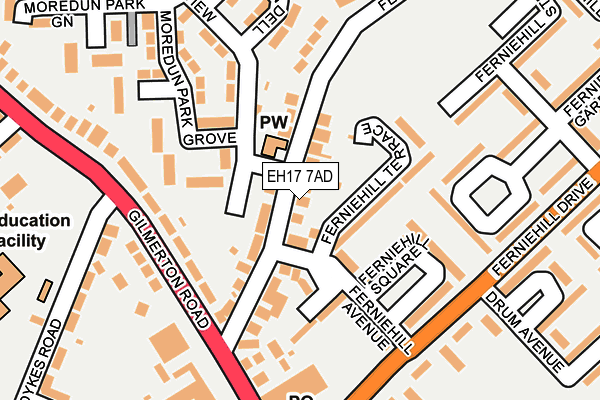 EH17 7AD map - OS OpenMap – Local (Ordnance Survey) EH17 7AD map - OS OpenMap – Local (Ordnance Survey)