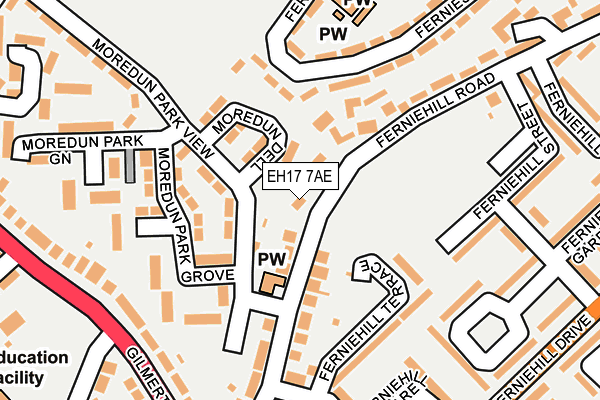 EH17 7AE map - OS OpenMap – Local (Ordnance Survey) EH17 7AE map - OS OpenMap – Local (Ordnance Survey)