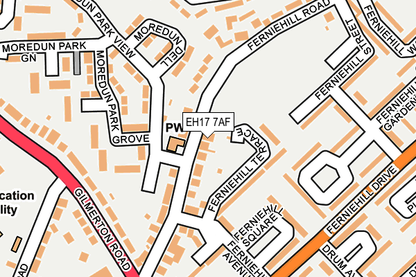 EH17 7AF map - OS OpenMap – Local (Ordnance Survey) EH17 7AF map - OS OpenMap – Local (Ordnance Survey)