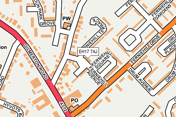 EH17 7AJ map - OS OpenMap – Local (Ordnance Survey) EH17 7AJ map - OS OpenMap – Local (Ordnance Survey)